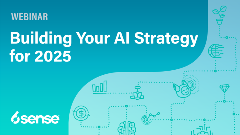 blue graphic that says "building your AI strategy for 2025"
